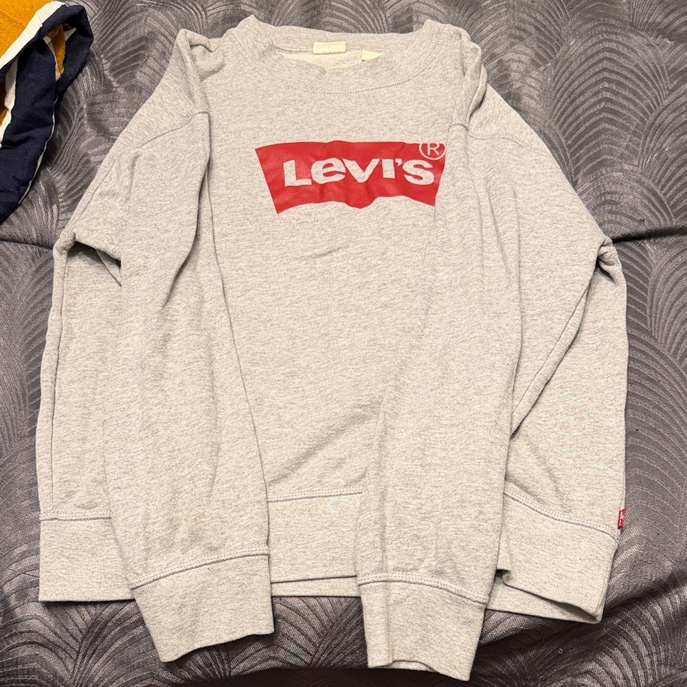 Levi's Heather Gray Crewneck with Red Logo